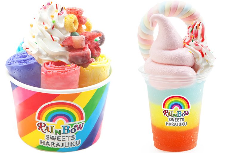 原宿に世界初 レインボースイーツ専門店！レインボーロールアイス登場