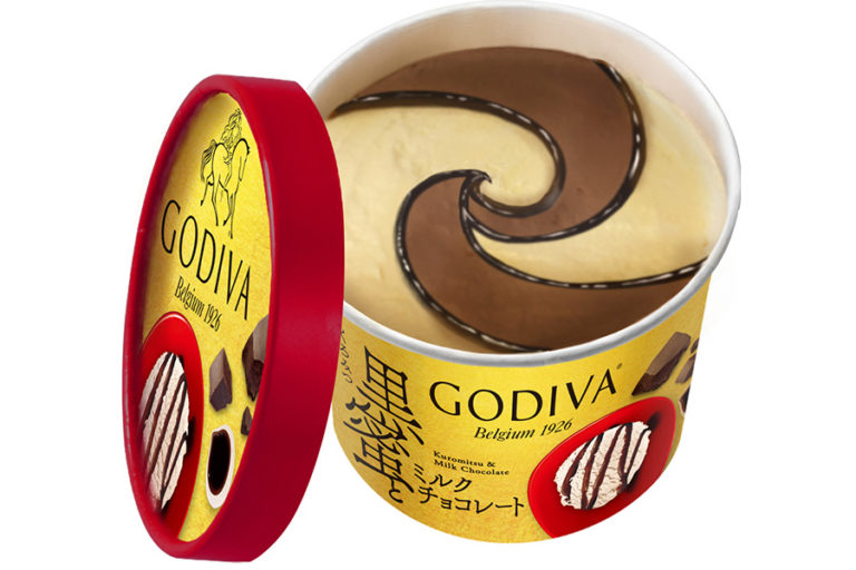 ゴディバ カップアイス「黒蜜とミルクチョコレート」コンビニ限定 新発売