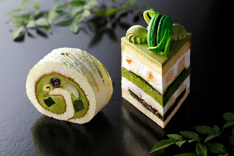 ホテルニューオータニ 抹茶の新作ショートケーキ&ロールケーキ登場　黒蜜あんこ、白玉入りの和洋折衷