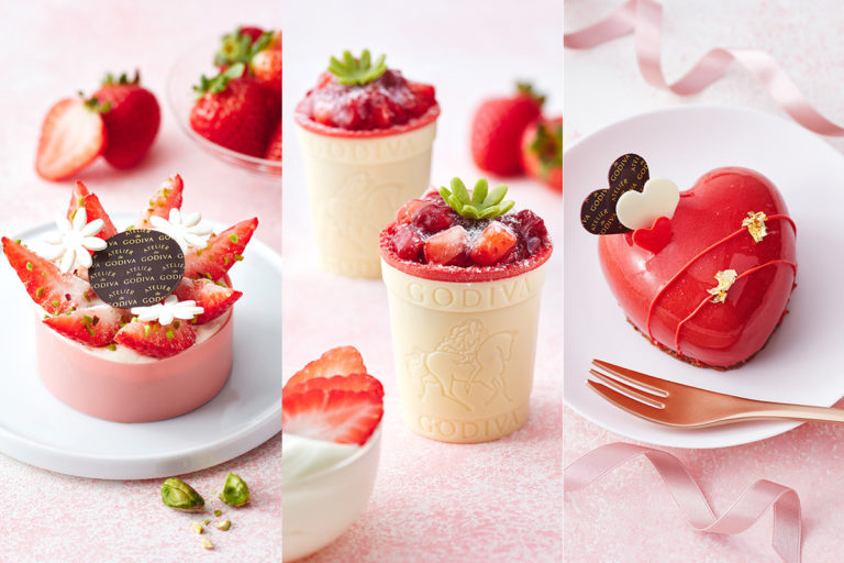 「ATELIER de GODIVA」バレンタイン限定 いちご&チョコレートの華やかなスイーツ