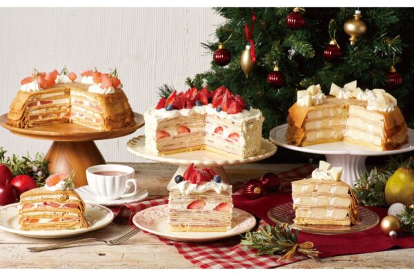 【Afternoon Tea LOVE&TABLE】まるで“クリスマスケーキ”のような華やかなミルクレープが登場