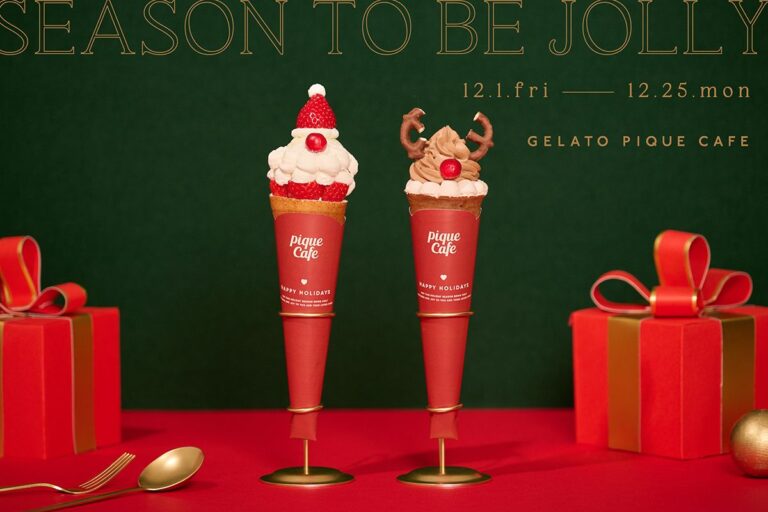 【gelato pique cafe】ホリデーシーズンを彩るサンタクレープとトナカイクレープが新登場