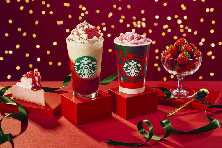 スターバックス ホリデースタート！“とろあま” ストロベリー & ジョイフルメドレー ティー フラペチーノ