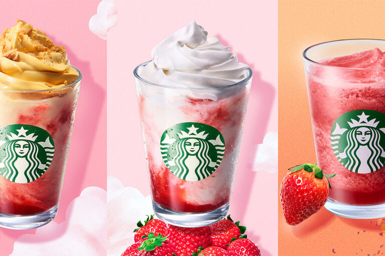 スターバックス 春第2弾フラペチーノ「ストロベリー シュークリーム フラペチーノ」など いちごづくし3種