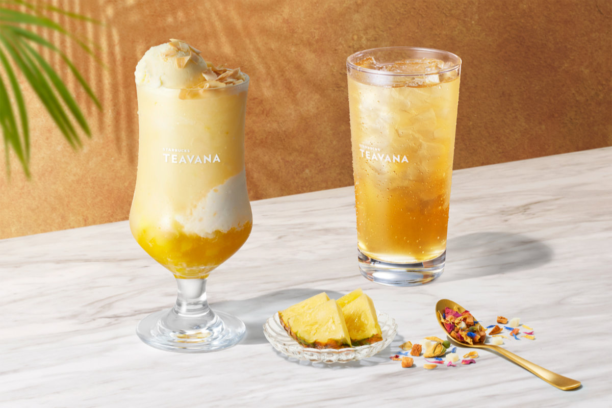 スターバックス ティー & カフェ 南国パイナップルの夏ティービバレッジ2種が登場