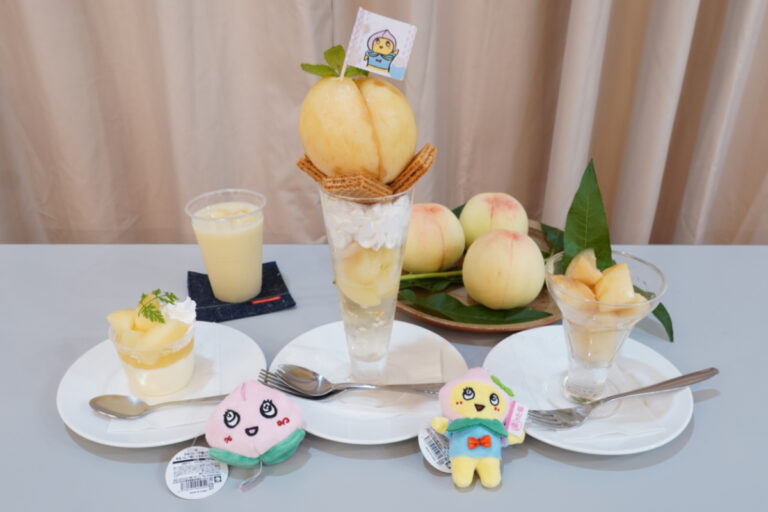 ふなっしーが岡山の白桃とコラボ「おかやま白桃フェア with ふなっしー」蛇口から白桃ジュースも登場