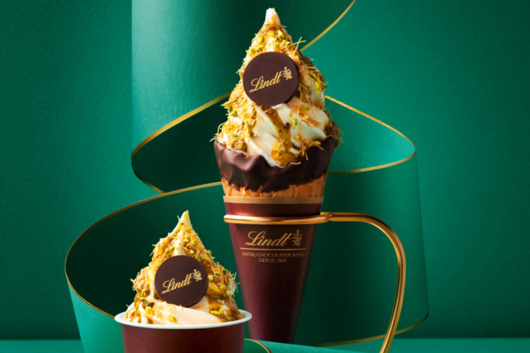 リンツ ドバイチョコレートを味わうジェラート新作「ドバイスタイル クレマジェラータ」